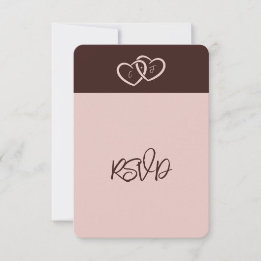 Minimalist 2 Hearts Red en Pink RSVP-kaart Kaart (Voorkant)