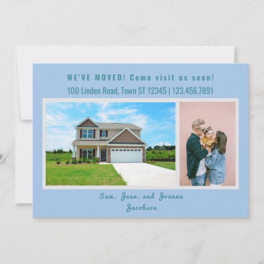 Minimalist 2 Photos We Moved Moving Announcement Aankondiging (Voorkant)