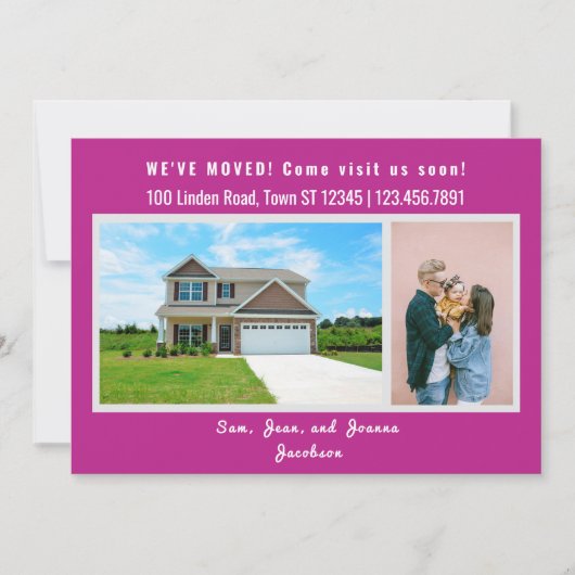 Minimalist 2 Photos We Moved Moving Announcement Aankondiging (Voorkant)