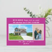 Minimalist 2 Photos We Moved Moving Announcement Aankondiging (Staand voorkant)