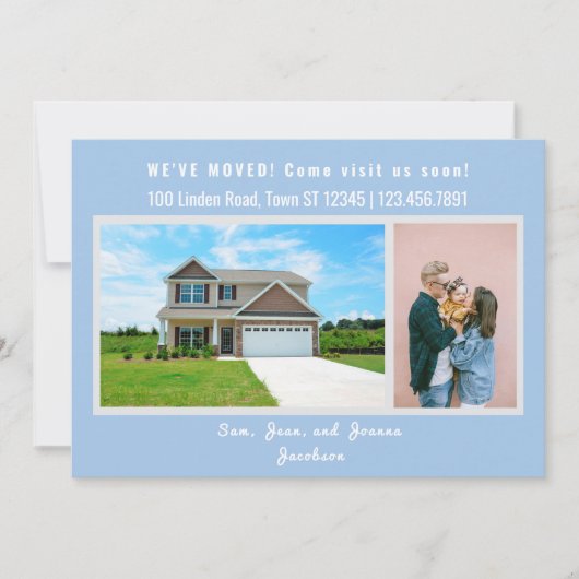 Minimalist 2 Photos We Moved Moving Announcement Aankondiging (Voorkant)