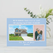 Minimalist 2 Photos We Moved Moving Announcement Aankondiging (Staand voorkant)