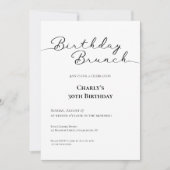 Minimalist 30th Birthday Brunch Kaart (Voorkant)