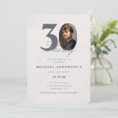 Minimalist 30th Year Birthday Invitation Kaart (Staand voorkant)
