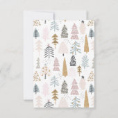 Minimalist 3.5x5-in Illustrated Trees Christmas Notitiekaartje (Achterkant)