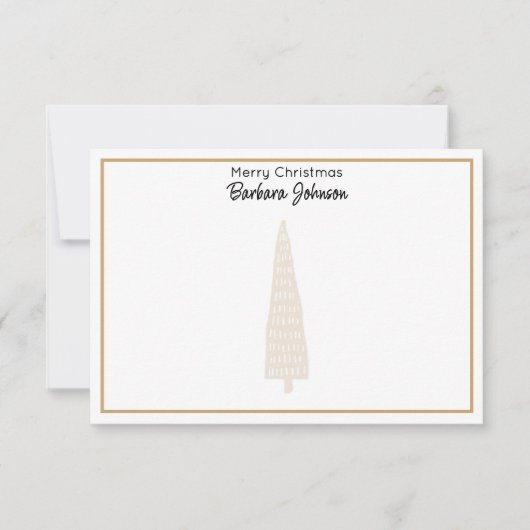 Minimalist 3.5x5-in Illustrated Trees Christmas Notitiekaartje (Voorkant)