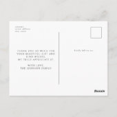 Minimalist 3 foto chique Baby shower Dank u Briefkaart (Achterkant)