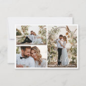 Minimalist 3 foto's Collage bruiloft bedankkaart Kaart (Voorkant)