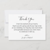 Minimalist 3 foto's Collage bruiloft bedankkaart Kaart (Achterkant)