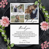 Minimalist 3 foto's Collage bruiloft Dank u Kaart