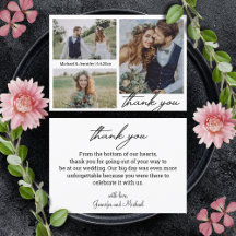 Minimalist 3 foto's Collage bruiloft Dank u