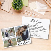 Minimalist 3 foto's Collage bruiloft Dank u Kaart