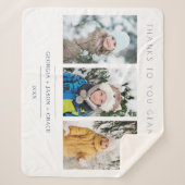 Minimalist 3 Photos Collage Keepsake for Family Sherpa Deken (Voorkant)