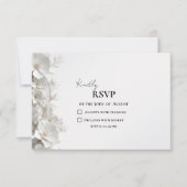 Minimalist 3D White Floral Elegant Luxury Wedding RSVP Kaartje (Voorkant)