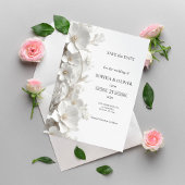 Minimalist 3D White Floral Luxury  Save the Date