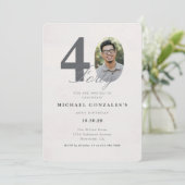 Minimalist 40th Year Birthday Invitation Kaart (Staand voorkant)