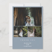 Minimalist 4 foto bruiloft bedankkaart (Voorkant)