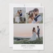 Minimalist 4 foto vrolijk en getrouwd feestdagenkaart (Voorkant)