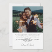 Minimalist 4 foto vrolijk en getrouwd feestdagenkaart (Achterkant)