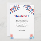 Minimalist 4 juli verjaardag bedankje aankondiging (Voorkant)