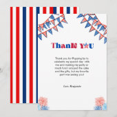 Minimalist 4 juli verjaardag bedankje aankondiging (Voorkant / Achterkant)