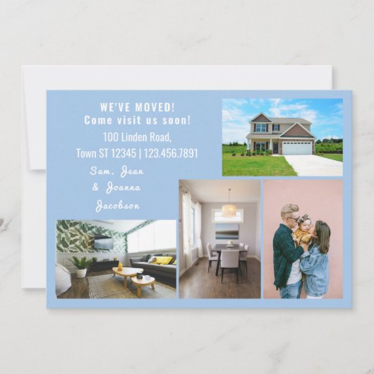 Minimalist 4 Photos We Moved Moving Announcement Aankondiging (Voorkant)