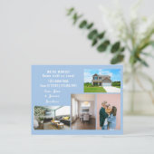 Minimalist 4 Photos We Moved Moving Announcement Briefkaart (Staand voorkant)