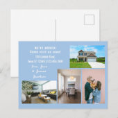 Minimalist 4 Photos We Moved Moving Announcement Briefkaart (Voorkant / Achterkant)
