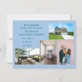 Minimalist 4 Photos We Moved Moving Announcement Briefkaart