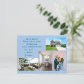 Minimalist 4 Photos We Moved Moving Announcement Briefkaart (Staand voorkant)