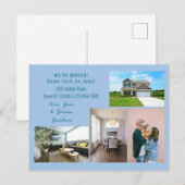 Minimalist 4 Photos We Moved Moving Announcement Briefkaart (Voorkant / Achterkant)