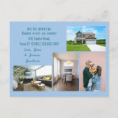 Minimalist 4 Photos We Moved Moving Announcement Briefkaart (Voorkant)