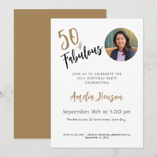 Minimalist 50 en Fabulous Foto 50e Verjaardag Kaart