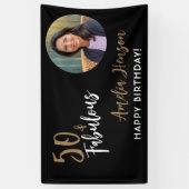 Minimalist 50 en Fabulous Foto 50e Verjaardag Spandoek (Verticaal)