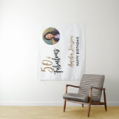 Minimalist 50 en Fabulous Foto 50e Verjaardag Wandkleed (In situ)