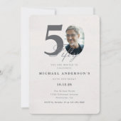 Minimalist 50th Year Birthday Invitation Kaart (Voorkant)