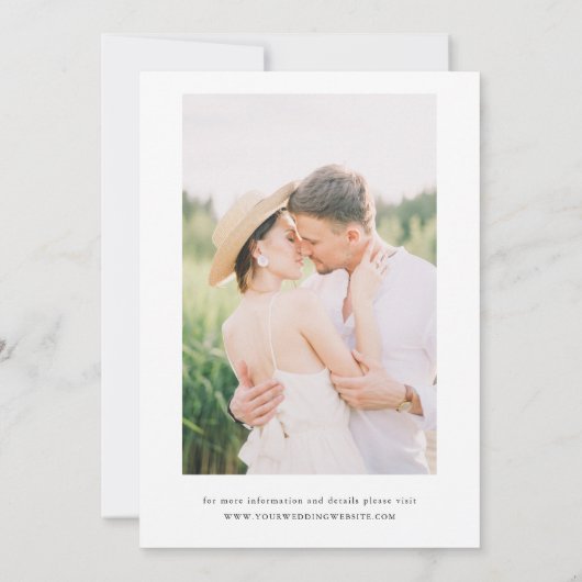 Minimalist 5 Custom Photo Wedding Sla de datum op Kaart (Achterkant)