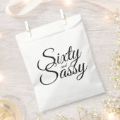 Minimalist 60 en Sassy 60th Zwart Wit Bedankzakje (Geknipt)