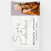 Minimalist 60 & Fabulous 60th Birthday Party Spandoek (Verticaal)