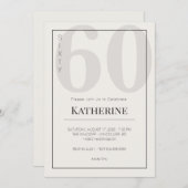 Minimalist 60th Milestone Birthday Celebration Kaart (Voorkant / Achterkant)