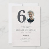 Minimalist 60th Year Birthday Invitation Kaart (Voorkant)