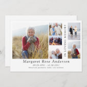 Minimalist 6 foto rouwbegrafenis dank u kaart (Voorkant / Achterkant)