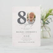 Minimalist 80th Year Birthday Invitation Kaart (Staand voorkant)