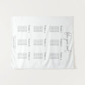 Minimalist 9 Table Wedding Seating Chart Wandkleed (Voorkant (horizontaal))