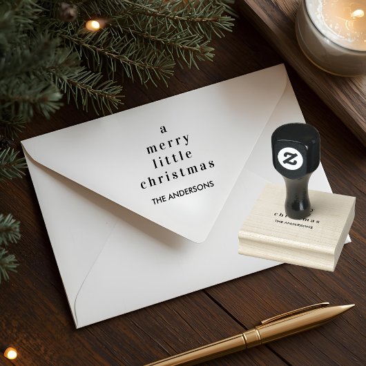 Minimalist A Merry Little Christmas Custom Family Rubberstempel