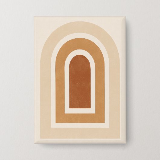 Minimalist Abstract Arch Print - Earth Tones Button (Voorkant)