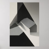 Minimalist Abstract Black White Gray Poster (Voorkant)