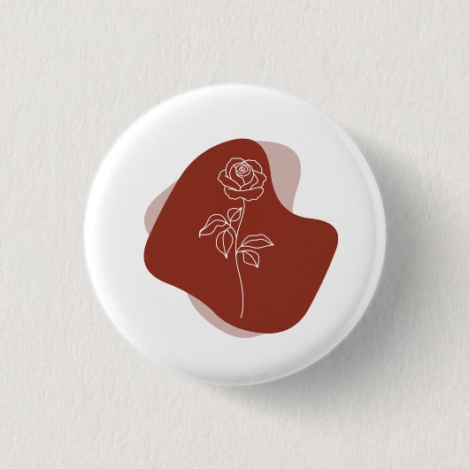 Minimalist Abstract Boho Rose Ronde Button 3,2 Cm (Voorkant)