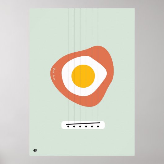 Minimalist Abstract Egg poster with Bass design (Voorkant)