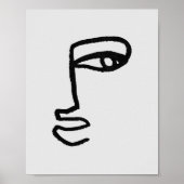 Minimalist Abstract Face Line Art Poster (Voorkant)